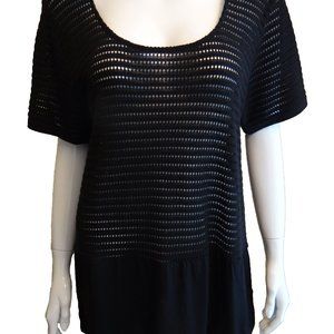 La Perla cotton crochet mini dress/cover up NWT black size 6/SM